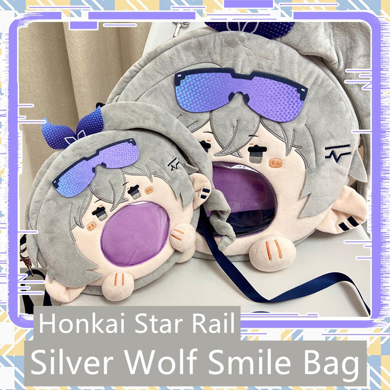 Smile House Plush Honkai Star Rail Silver Wolf Silverwolf Crossbody Bag Backpack