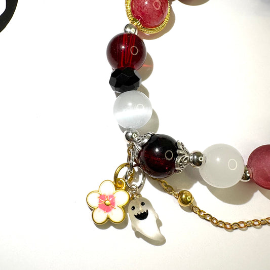 Smile House Plush Genshin Impact Hutao Hu Tao Cherries Snow-Laden Inspired Round Bracelet