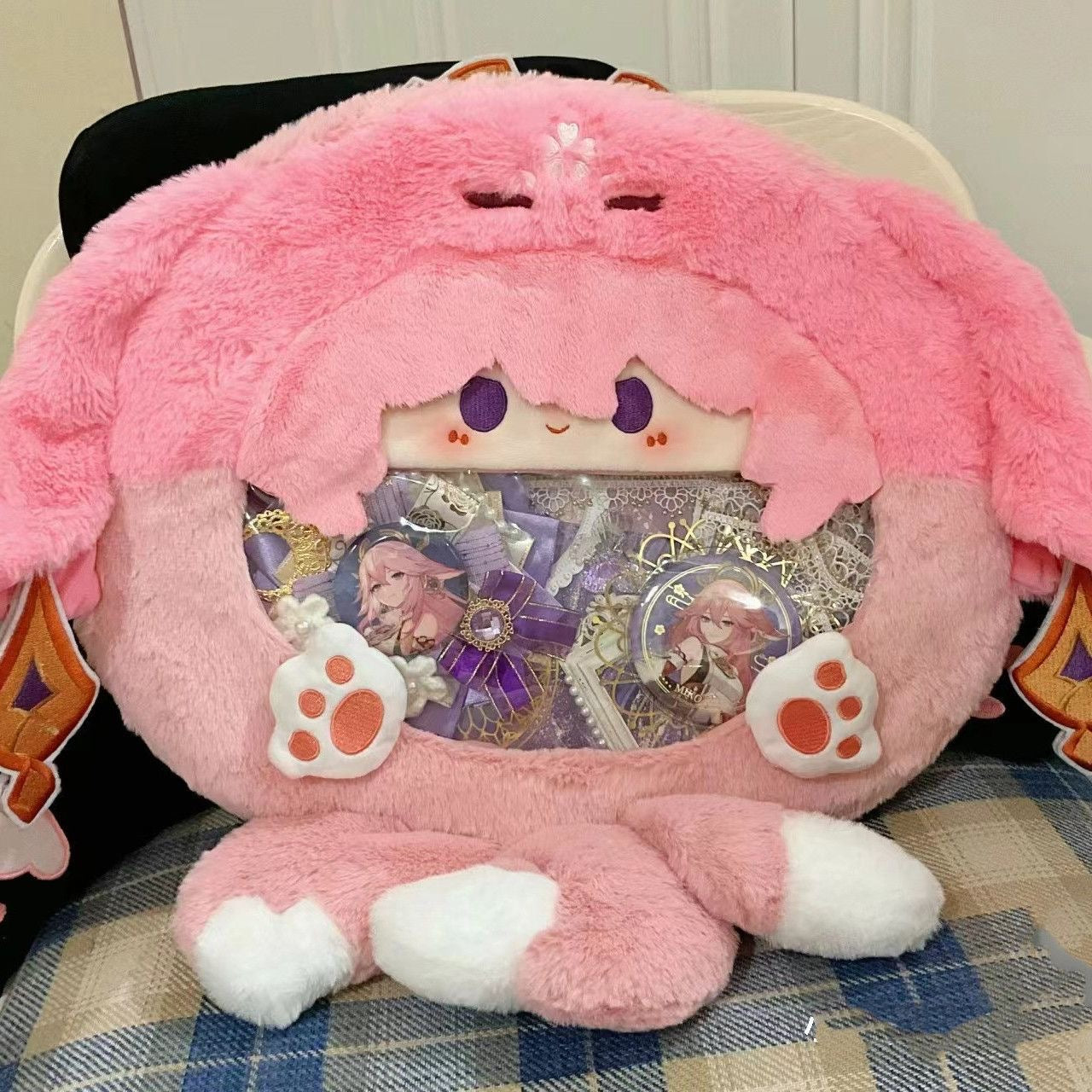 Smile House Plush Genshin Impact Yae Miko Plush Corssbody Bag Backpack