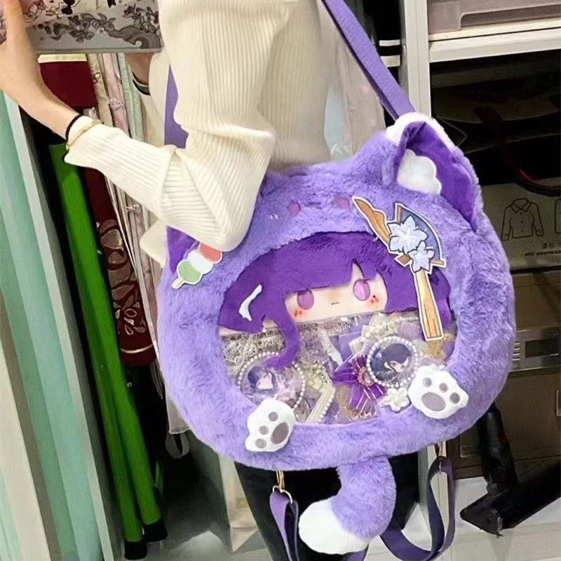 Smile House Plush Genshin Impact Baal Raiden Shugou Plush Corssbody Bag Backpack