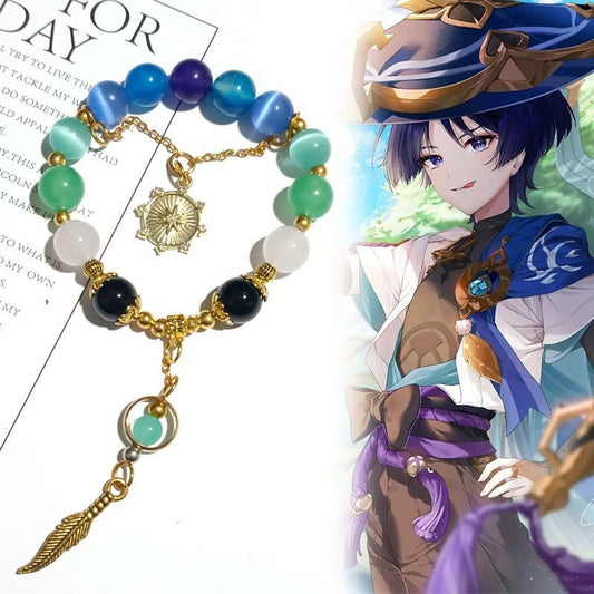 ¡¾Free Shipping¡¿Smile House Plush Genshin Impact Scaramouche Wanderer Kabukimono Inspired Bracelets