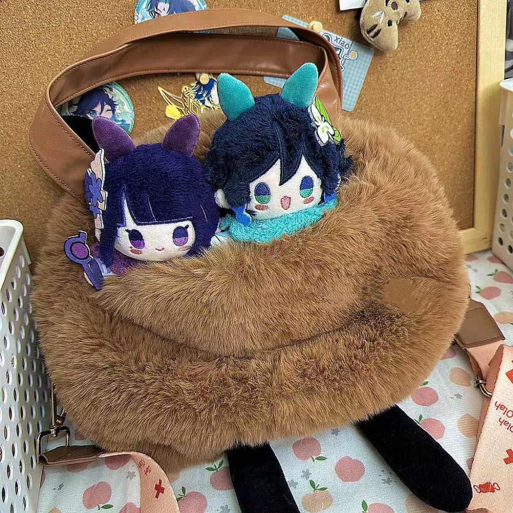 Smile House Plush Genshin Impact Fanart Hilichurl Backpack Crossbody Bag