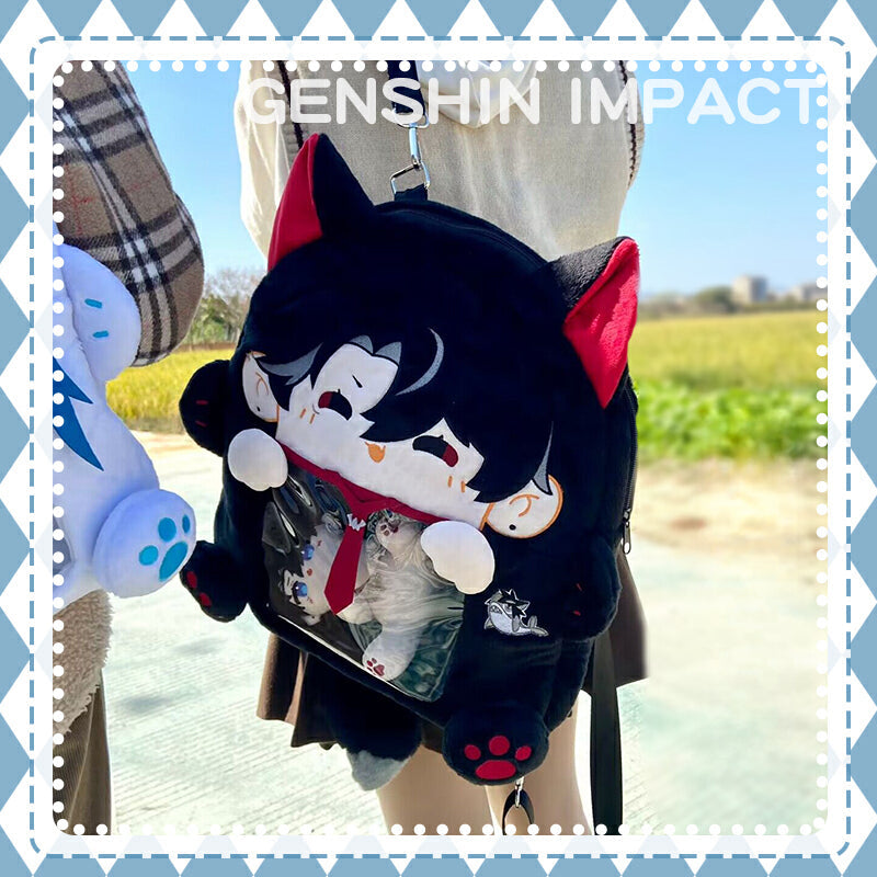 ¡¾Free Shipping¡¿Smile House Plush Genshin Impact Wriothesley Neuvillette Backpack Bag 40CM