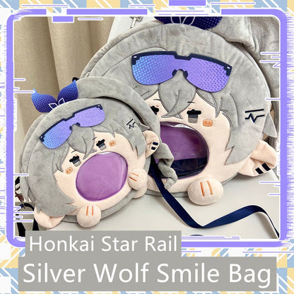 Smile House Plush Honkai Star Rail Silver Wolf Silverwolf Crossbody Bag Backpack