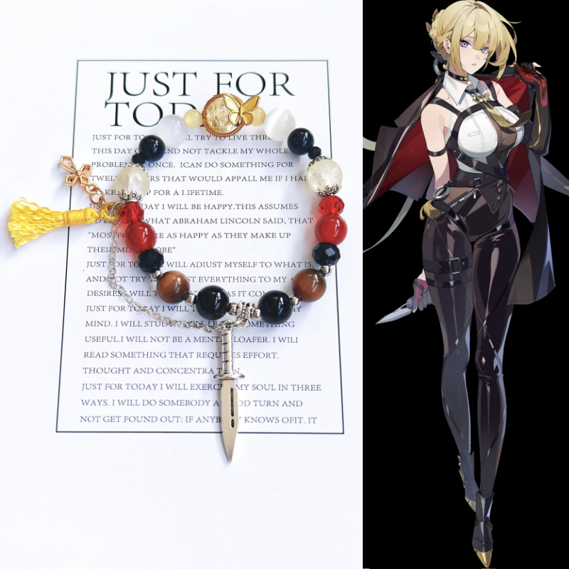 Free Shipping Smile House Plush Zenless Zone Zero ZZZ Evelyn Chevalier Inspired Round Bracelet