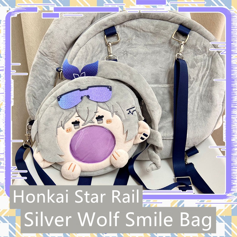 Smile House Plush Honkai Star Rail Silver Wolf Silverwolf Crossbody Bag Backpack