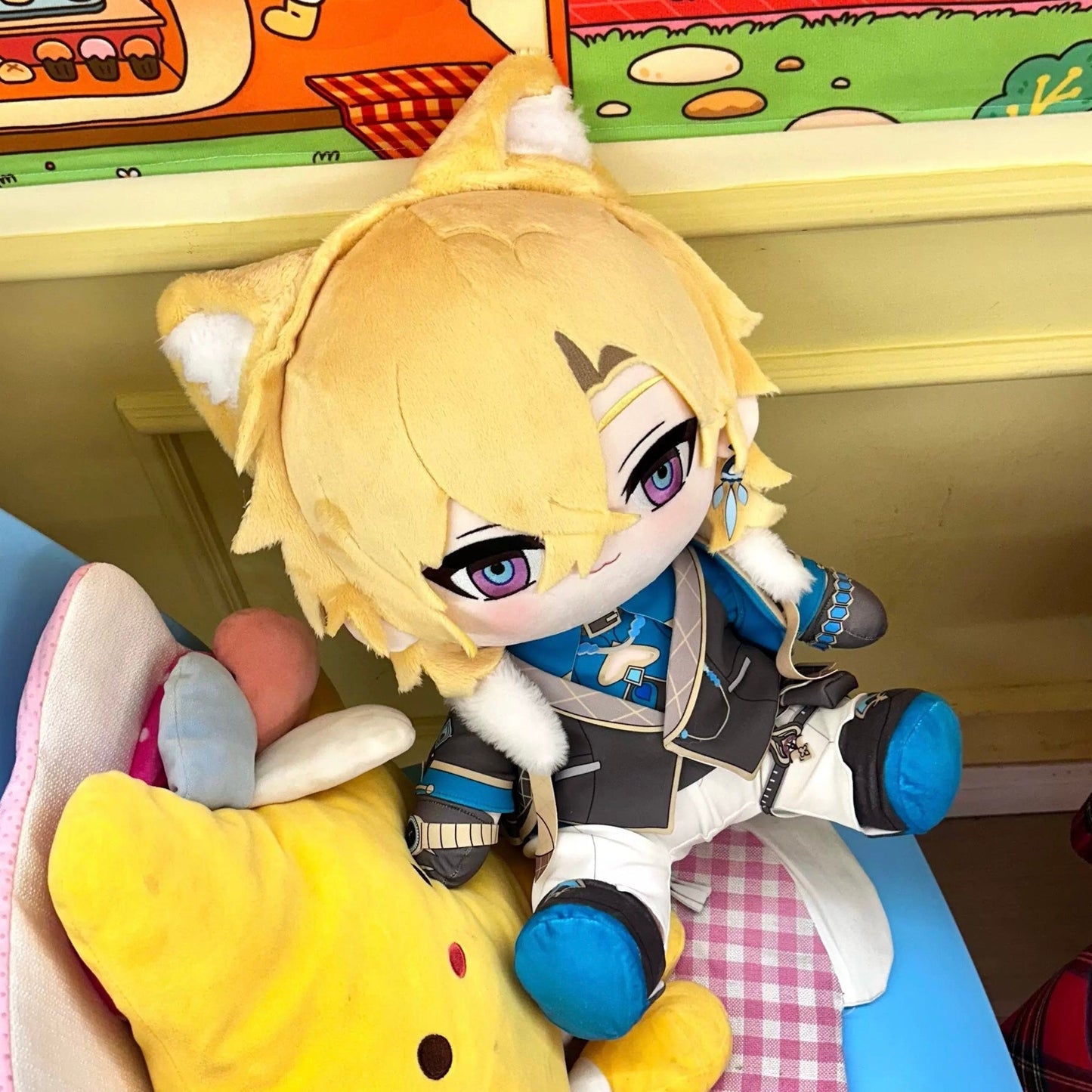 Smile House Plush Honkai: Star Rail Plushies Cat Aventurine 40CM Plush Doll With Hat