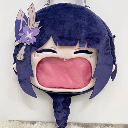 Smile House Plush Game Genshin Impact Baal Raiden Shogun Crossbody Bag Backpack