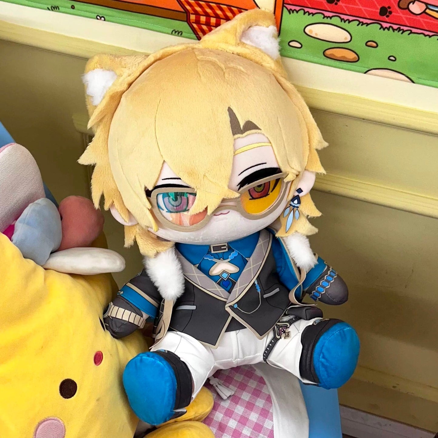 Smile House Plush Honkai: Star Rail Plushies Cat Aventurine 40CM Plush Doll With Hat