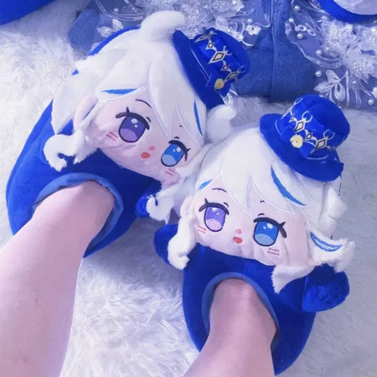 Smile House Plush Genshin Impact Furina Hutao Xiao Kaedehara Kazuha Plush Slippers