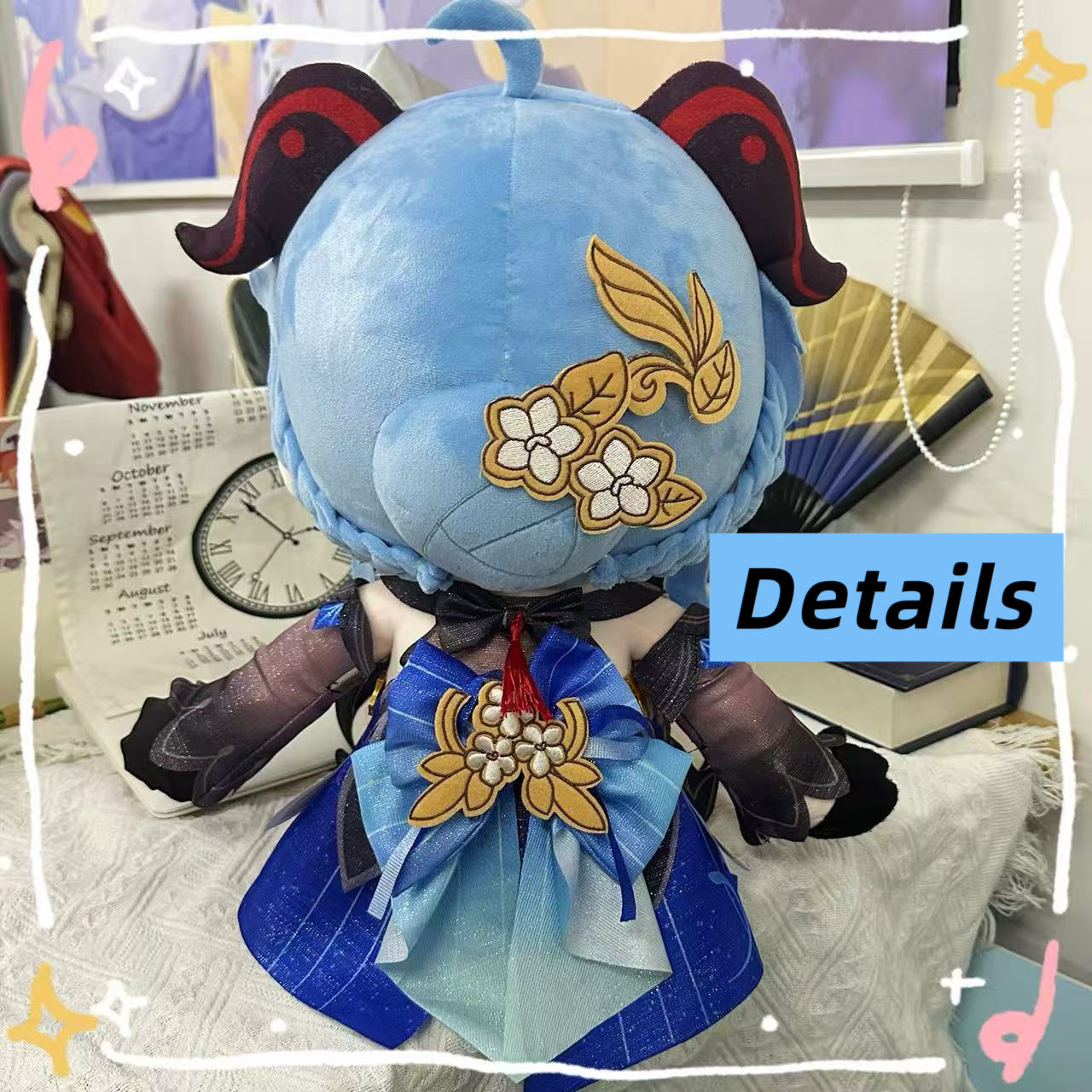 Smile House Plush Genshin Impact Plushies Ganyu New Outfit Twilight Blossom Staring Eyes 40CM Plush Doll