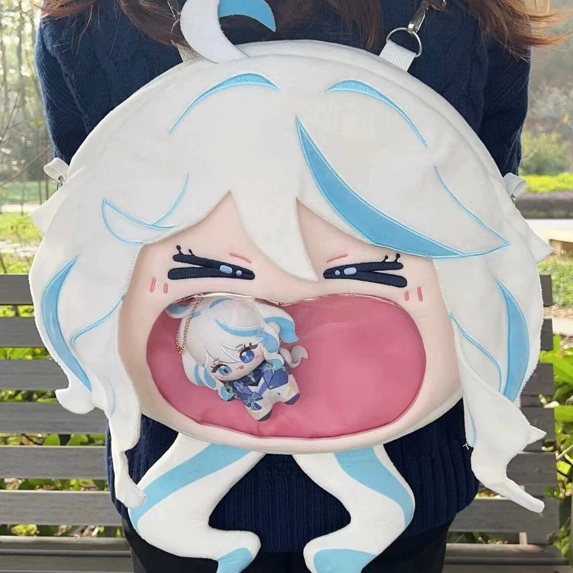¡¾Free Shipping¡¿Smile House Plush Game Genshin Impact Furina Backpack Crossbody Bag