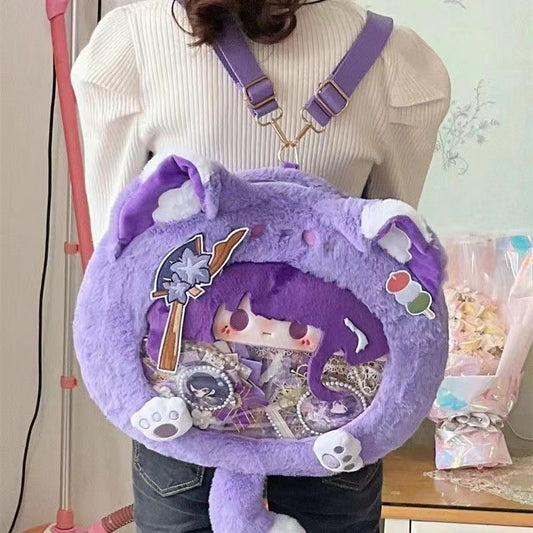 Smile House Plush Genshin Impact Baal Raiden Shugou Plush Corssbody Bag Backpack