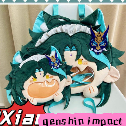 Smile House Plush Genshin Impact Fanart Xiao Smile Bag Crossbody Backpack