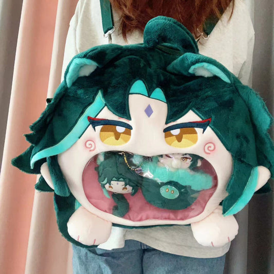Smile House Plush Game Genshin Impact Xiao Backpack Bag