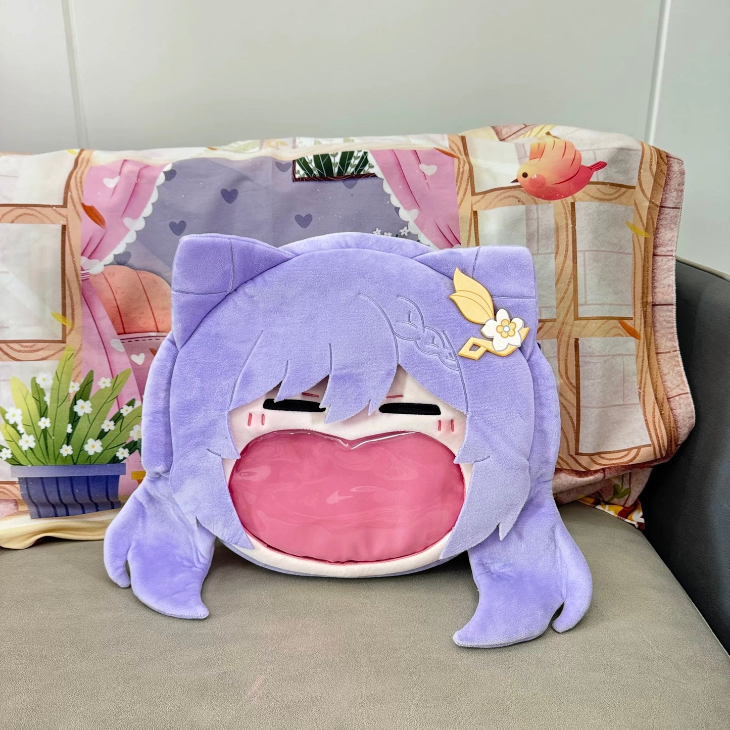 Smile House Plush Game Genshin Impact Keqing Crossbody Bag Backpack