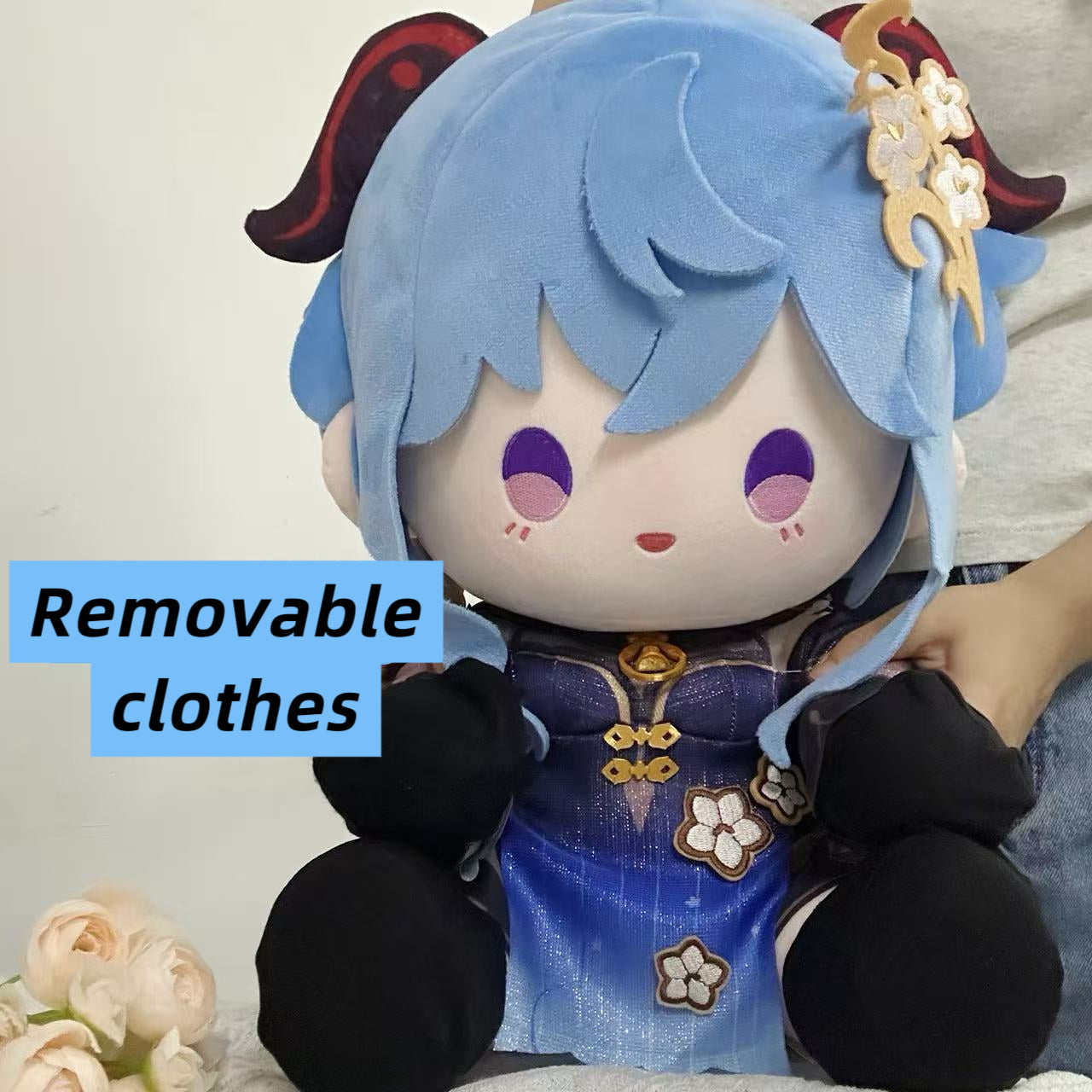 Smile House Plush Genshin Impact Plushies Ganyu New Outfit Twilight Blossom Staring Eyes 40CM Plush Doll