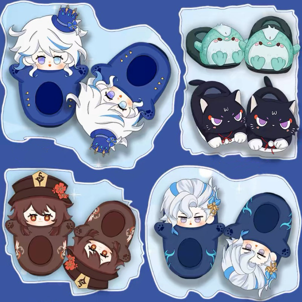 Smile House Plush Genshin Impact Furina Hutao Xiao Kaedehara Kazuha Plush Slippers