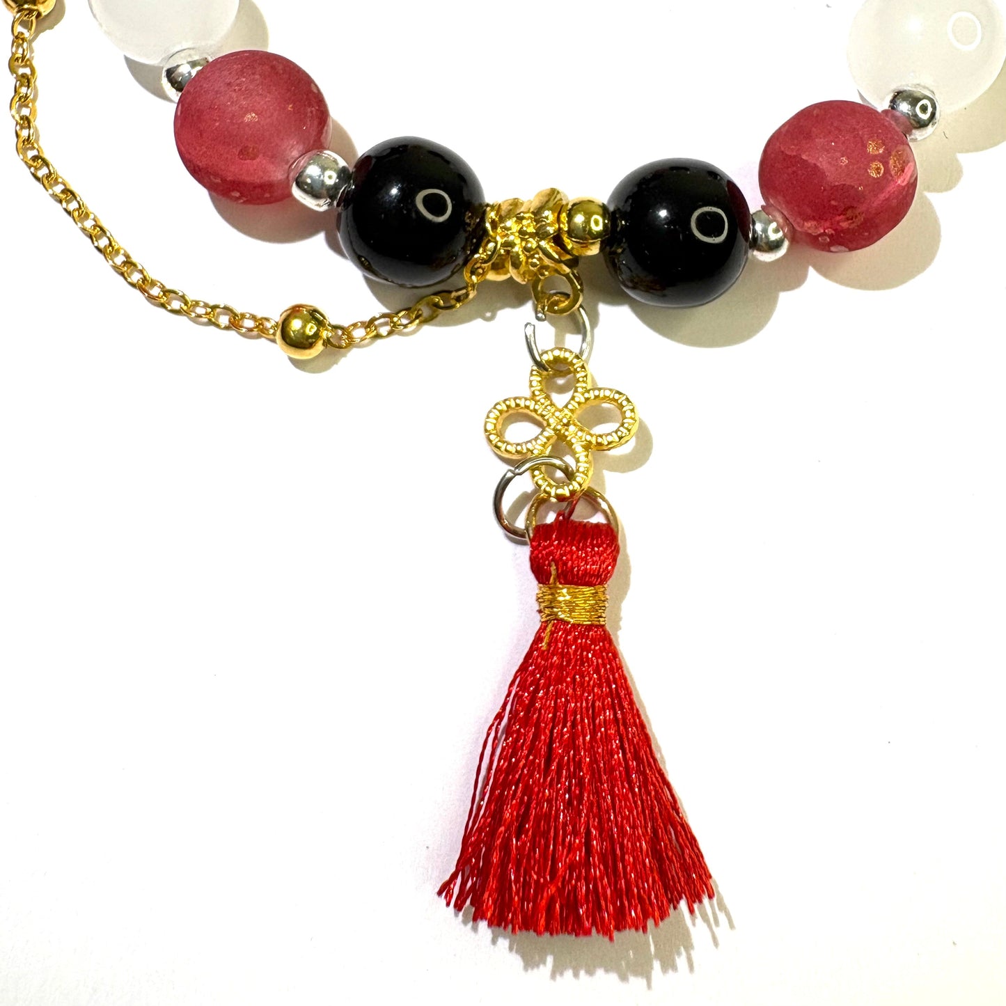 Smile House Plush Genshin Impact Hutao Hu Tao Cherries Snow-Laden Inspired Round Bracelet