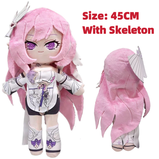 Smile House Plush Honkai Impact3 Plushies Elysia 45CM Standing Plush Doll With Skeleton
