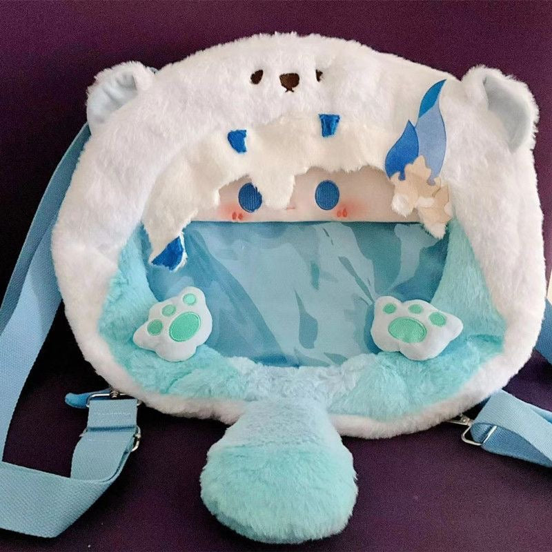 Smile House Plush Genshin Impact Neuvillette Plush Corssbody Bag Backpack