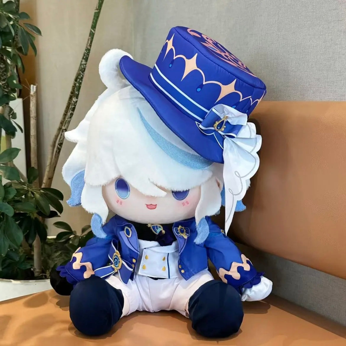 Smile House Plush Genshin Impact Plushies Staring Furina White Ver 40CM Plush Doll