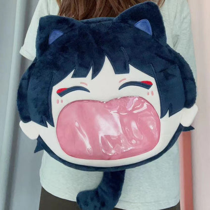 Smile House Plush Game Genshin Impact Wanderer Scaramouche Kabukimono Backpack Crossbody Bag