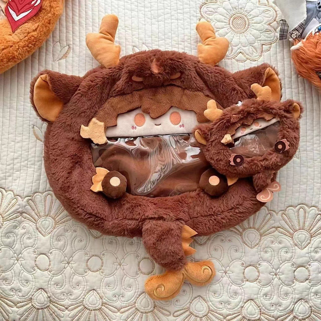 Smile House Plush Game Genshin Impact Fanart Zhongli Purse Crossbody Bag Backpack