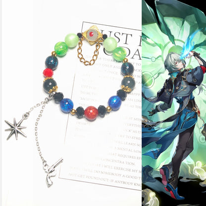 Smile House Plush Honkai Star Rail Anaxa Inspired Round Bracelet