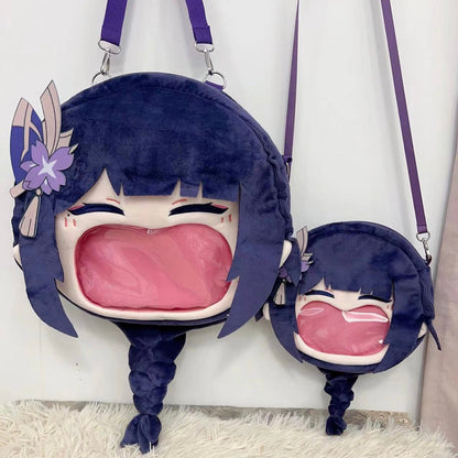 Smile House Plush Game Genshin Impact Baal Raiden Shogun Crossbody Bag Backpack