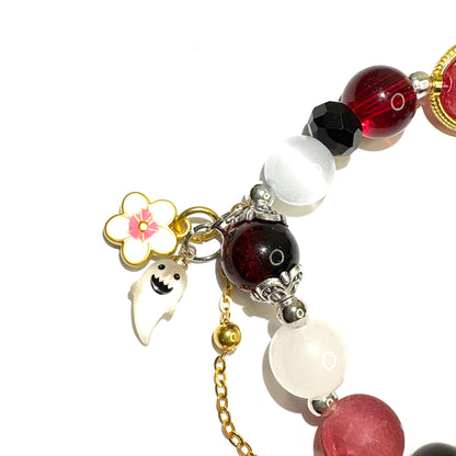 Smile House Plush Genshin Impact Hutao Hu Tao Cherries Snow-Laden Inspired Round Bracelet