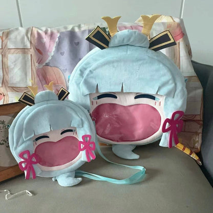 Smile House Plush Game Genshin Impact Kamisato Ayaka Backpack Crossbody Bag