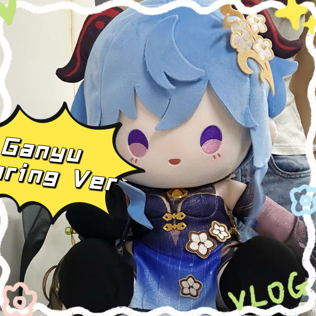 Smile House Plush Genshin Impact Plushies Ganyu New Outfit Twilight Blossom Staring Eyes 40CM Plush Doll